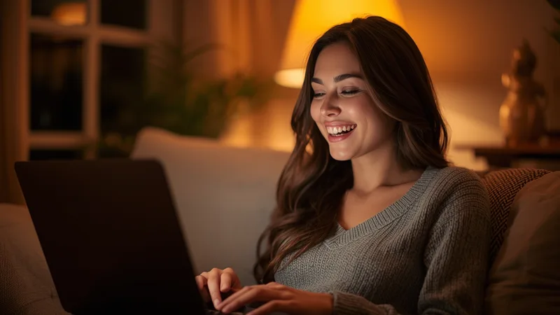 A man smiling, chatting live with a woman on ChatMe