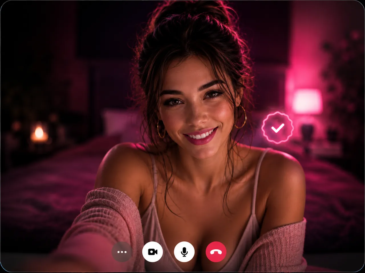 A real woman live on a video call