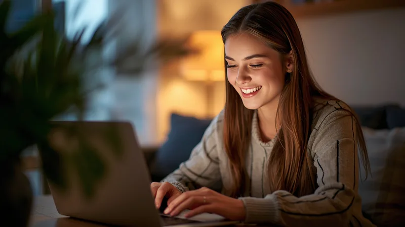 A woman smiling on a live video call on ChatMe